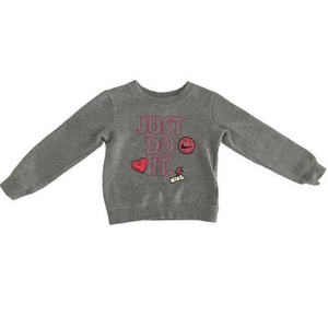 Nike Toddler Girls Size 4t Gray “Just Do‎ It “ Long Sleeve Sweater
